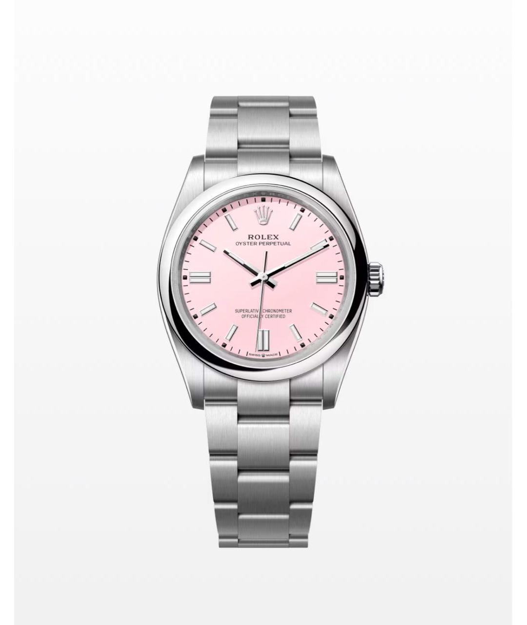 ROLEX Розовые металлические часы, фото 3