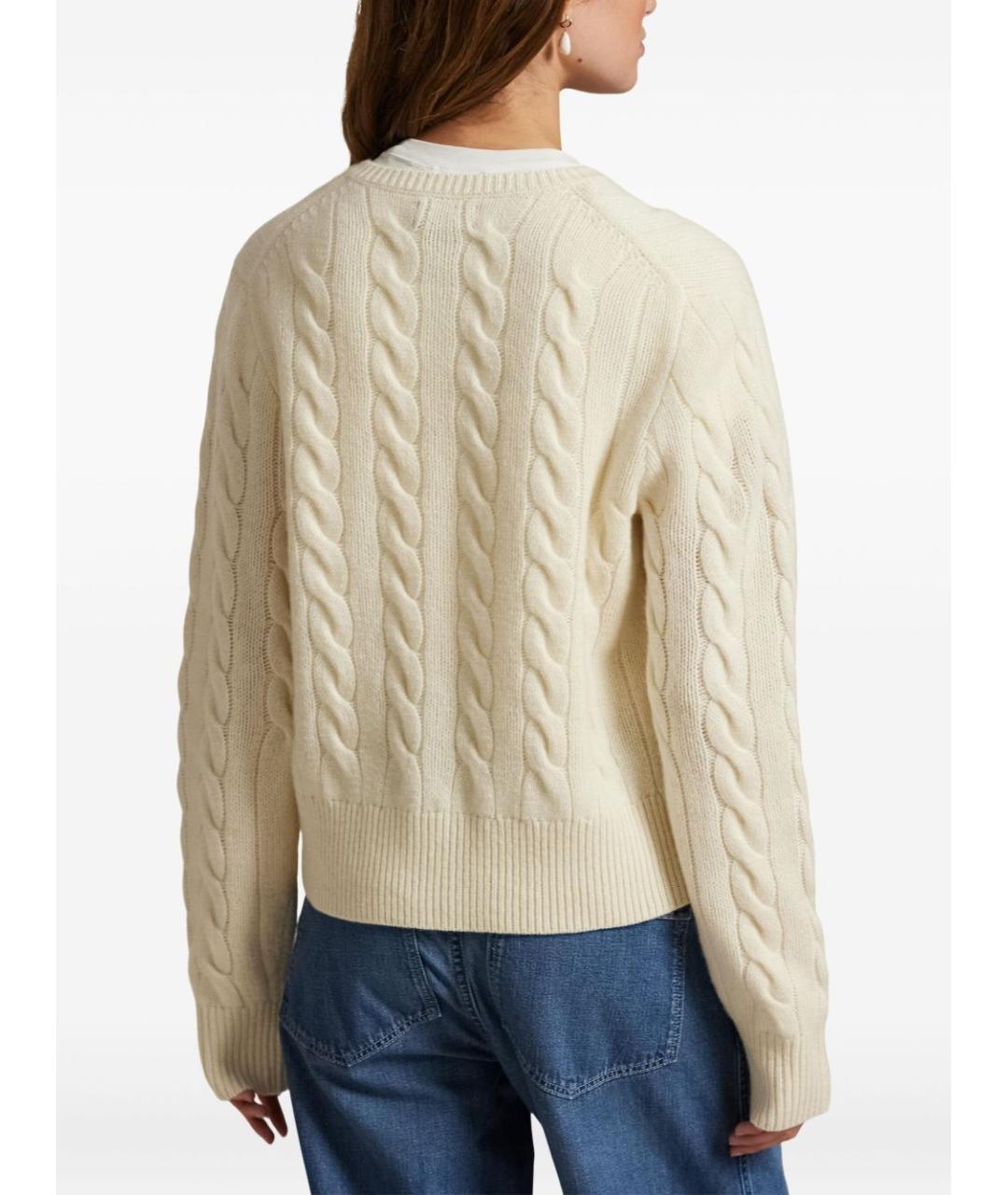 POLO RALPH LAUREN Бежевый шерстяной кардиган, фото 4