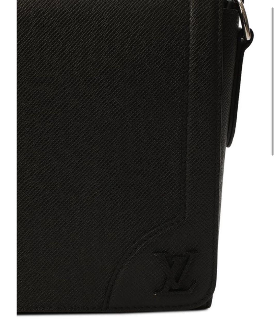 LOUIS VUITTON Черная кожаная сумка на плечо, фото 4