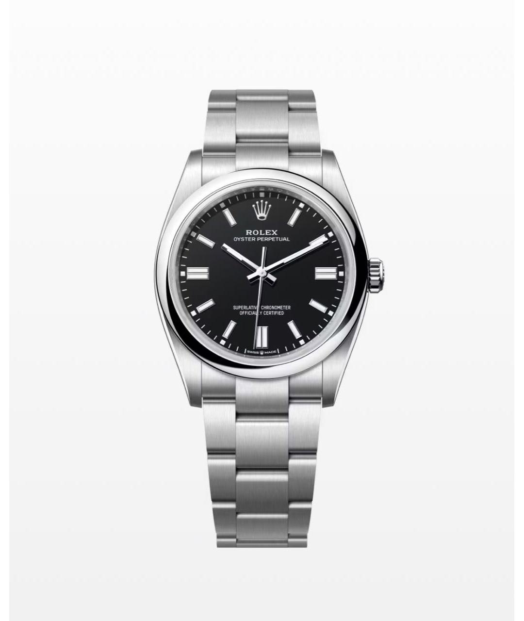 ROLEX Черные металлические часы, фото 3