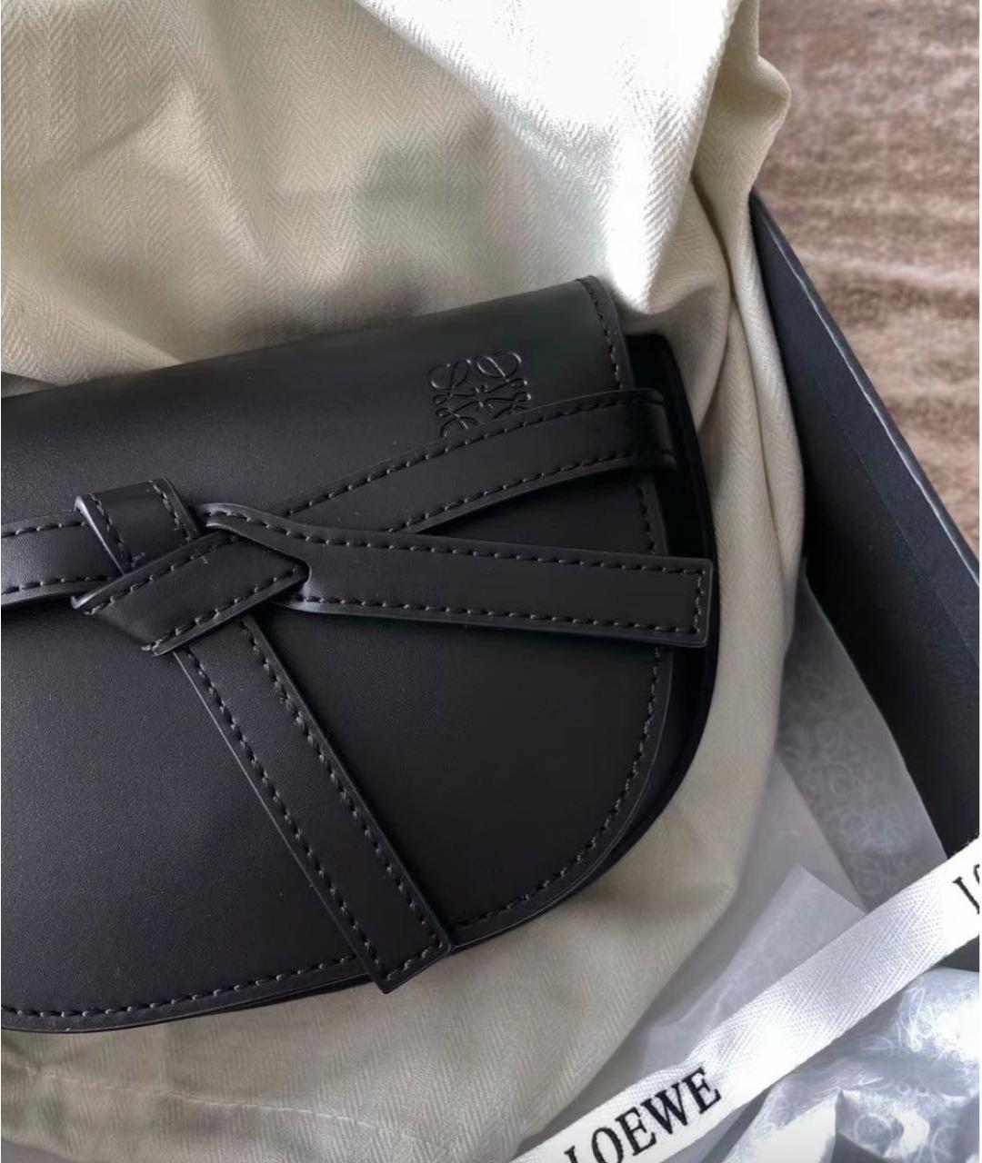 LOEWE Черная кожаная сумка через плечо, фото 4