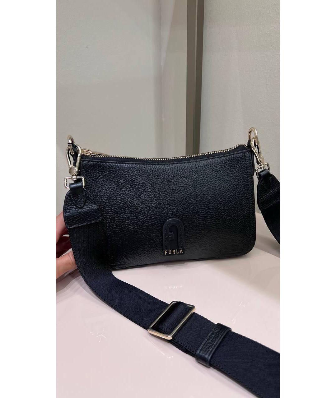 FURLA Черная кожаная сумка через плечо, фото 3
