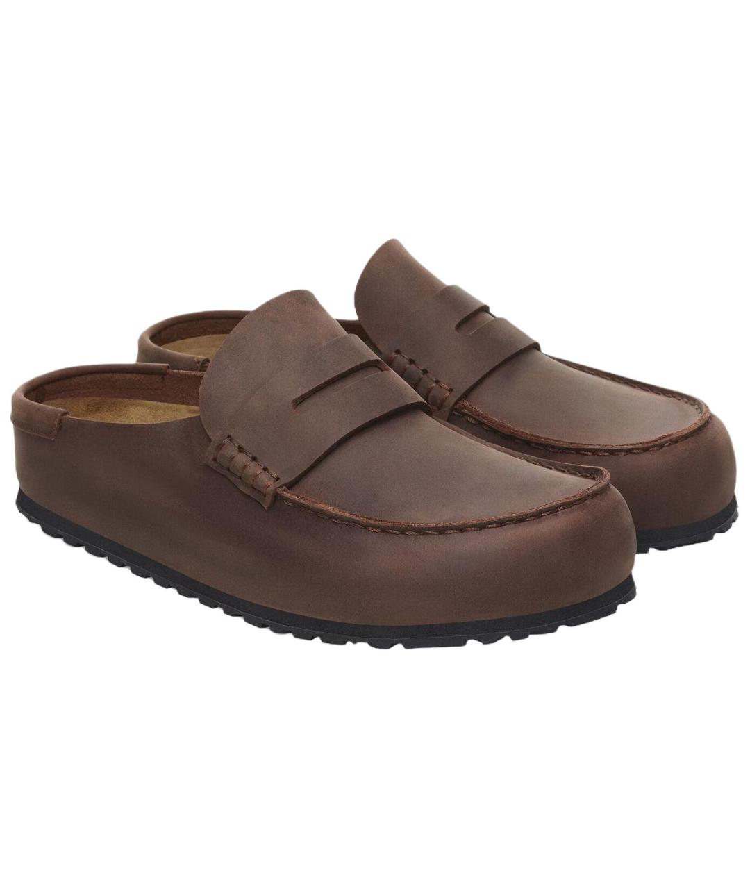 BIRKENSTOCK Коричневые кожаные лоферы, фото 4