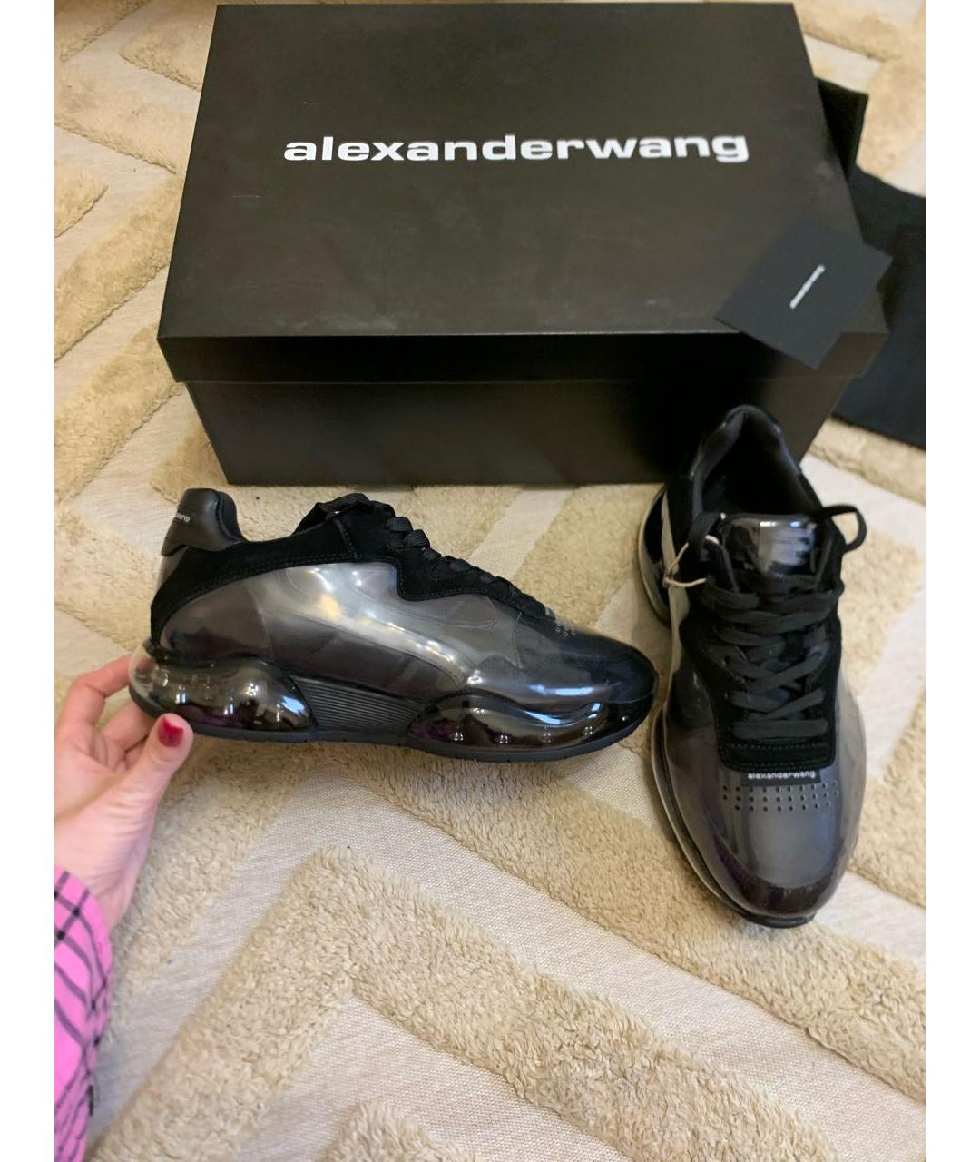 ALEXANDER WANG Черные кожаные кроссовки, фото 4