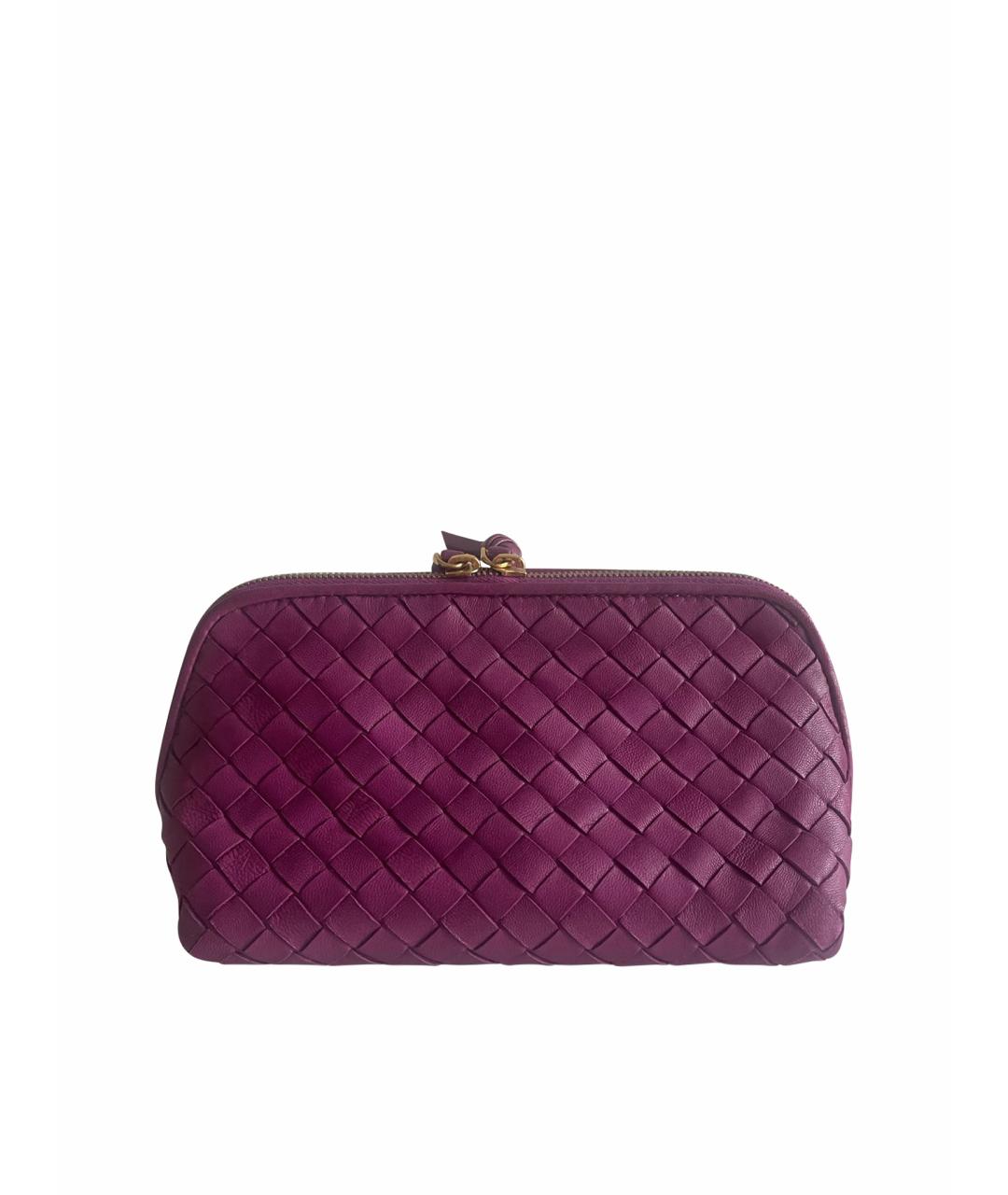 BOTTEGA VENETA Фиолетовая кожаная косметичка, фото 1