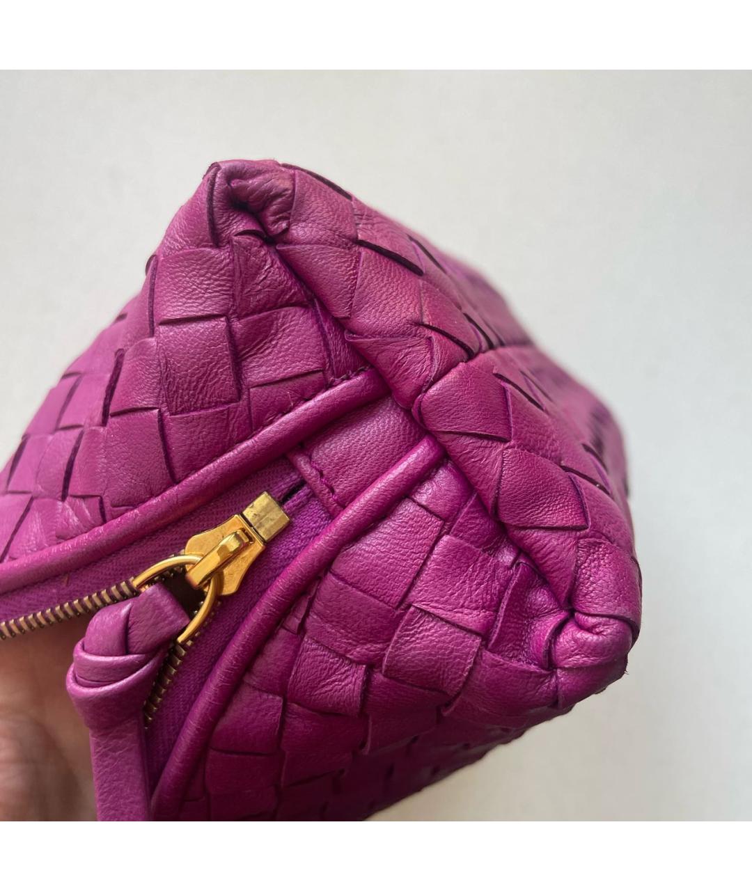 BOTTEGA VENETA Фиолетовая кожаная косметичка, фото 7