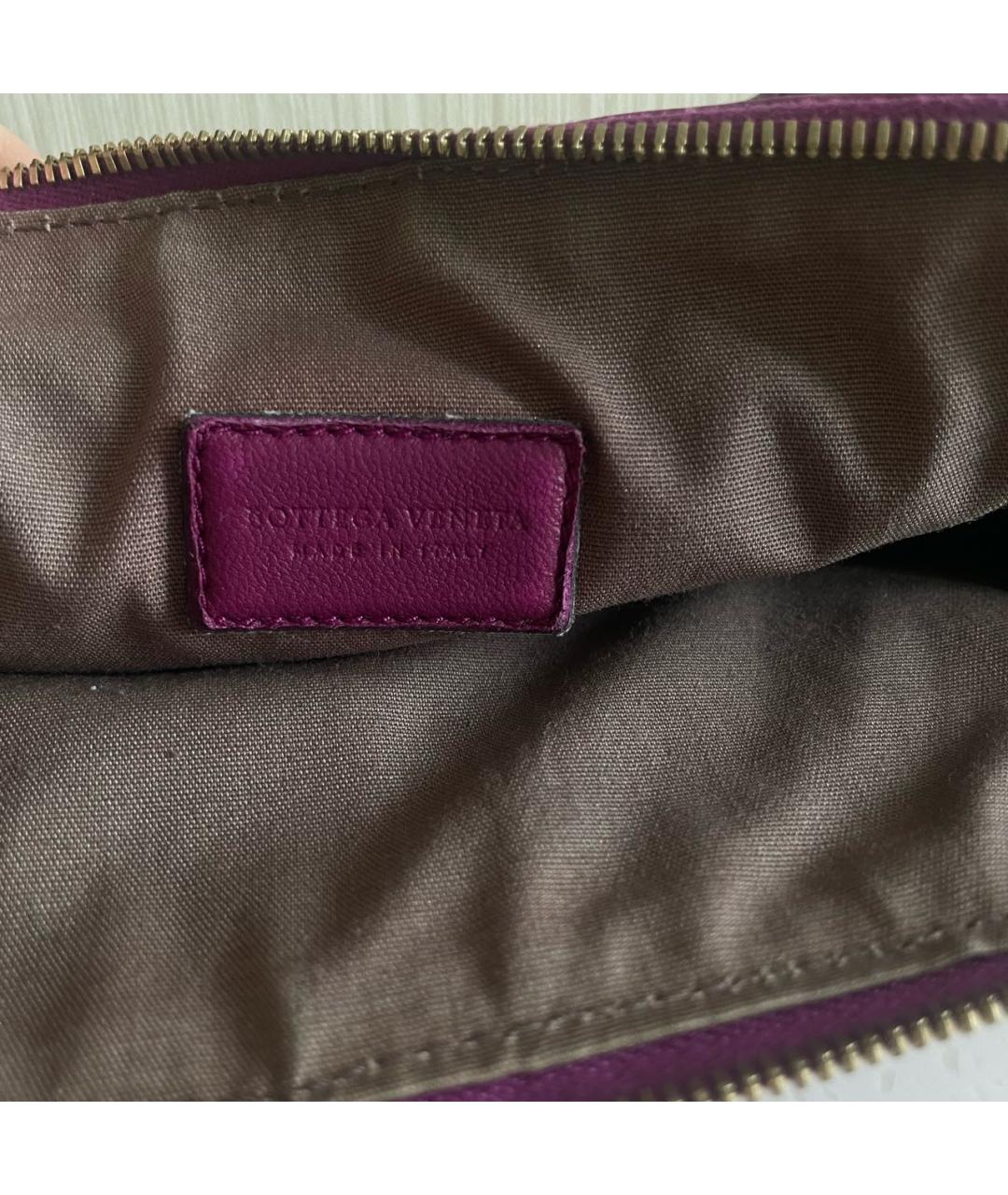 BOTTEGA VENETA Фиолетовая кожаная косметичка, фото 5
