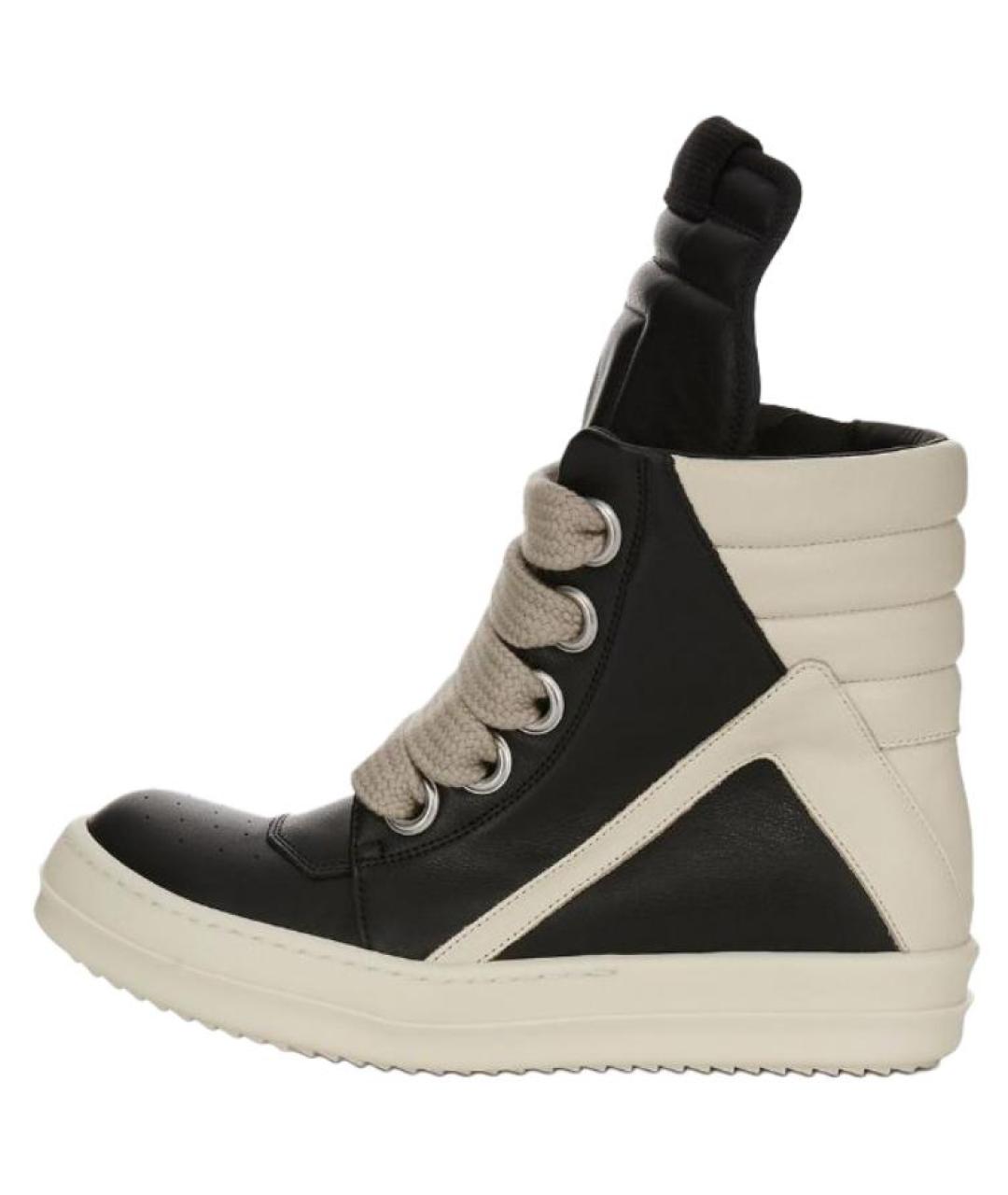 RICK OWENS Черные кожаные кроссовки, фото 6