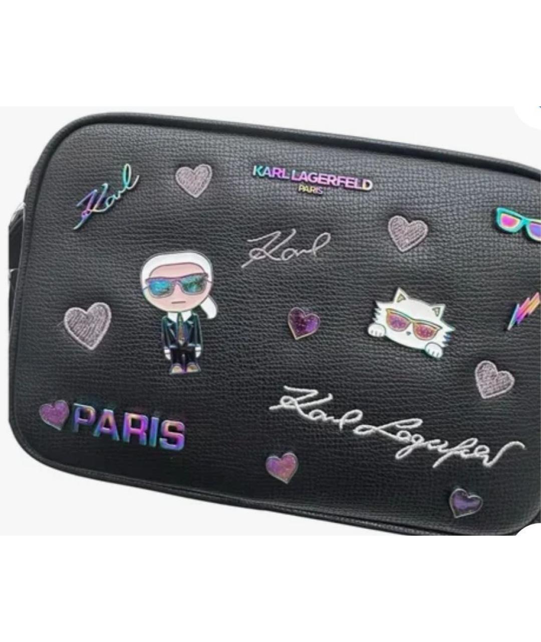 KARL LAGERFELD Черная сумка через плечо из искусственной кожи, фото 4