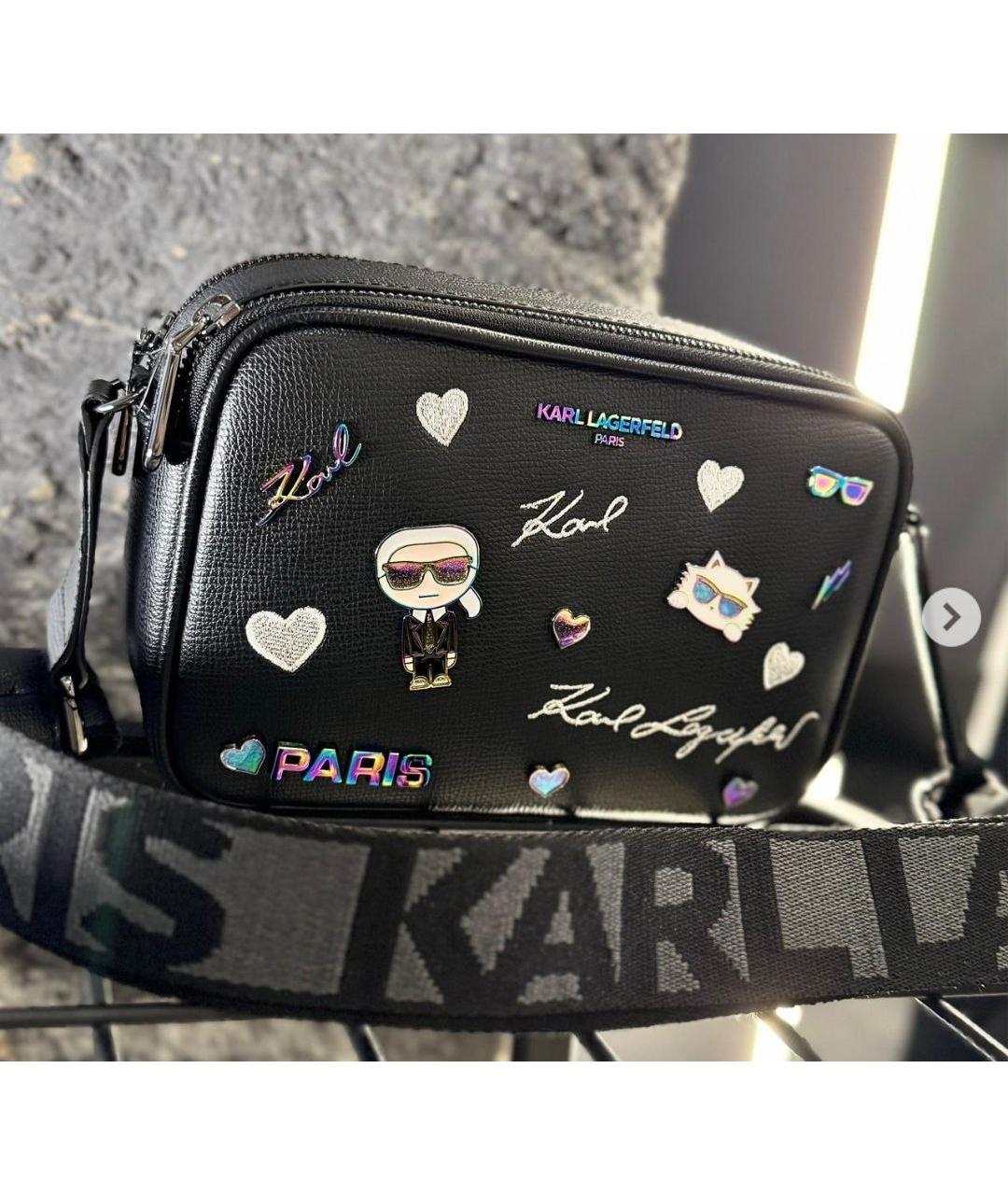KARL LAGERFELD Черная сумка через плечо из искусственной кожи, фото 2