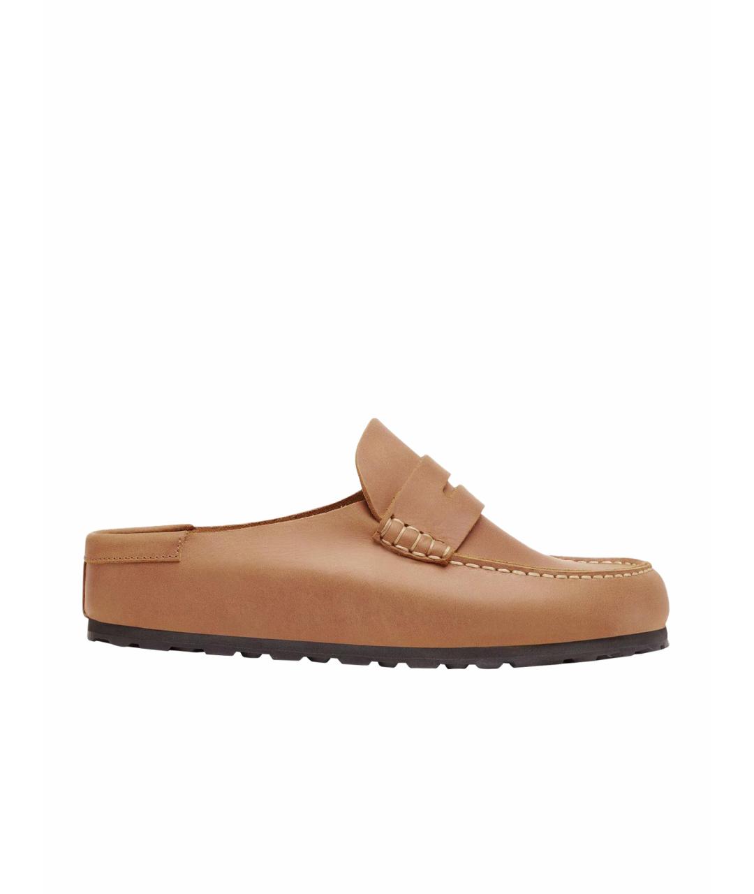 BIRKENSTOCK Коричневые кожаные мюли, фото 1