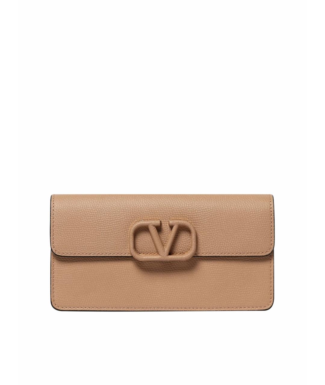 VALENTINO Розовый кожаный кошелек, фото 1