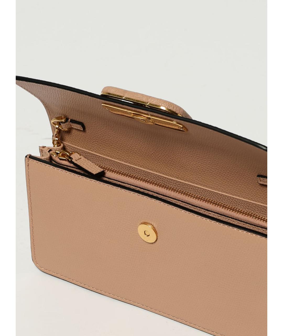 VALENTINO Розовый кожаный кошелек, фото 5