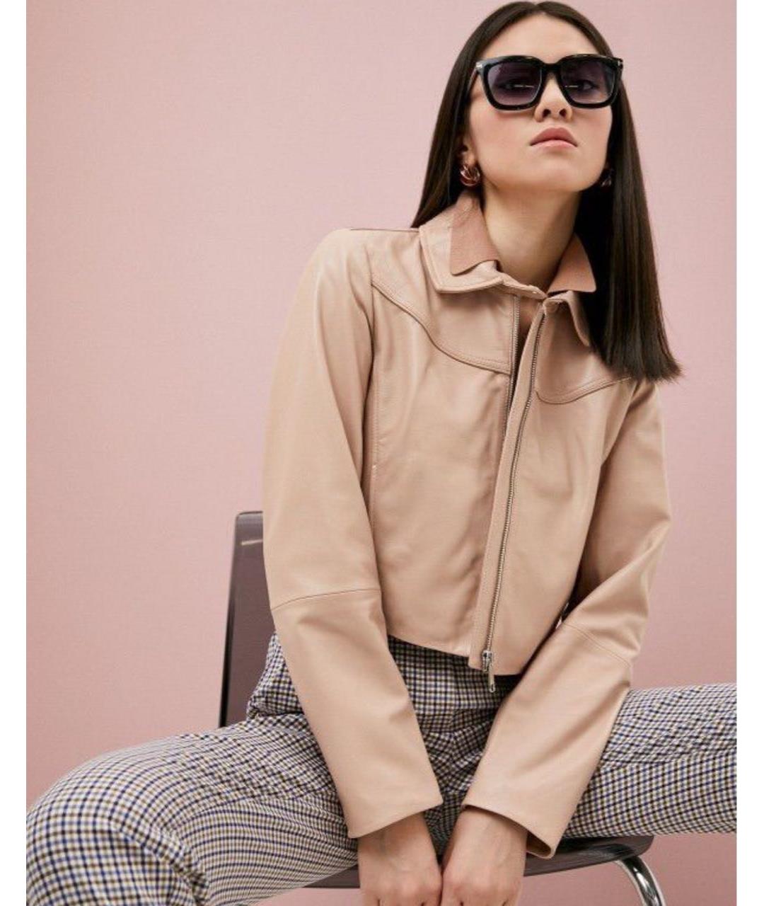 MAX MARA Бежевая кожаная куртка, фото 8
