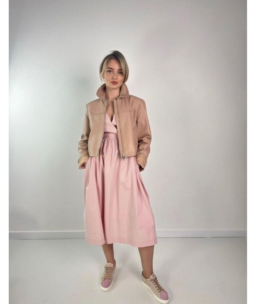 MAX MARA Бежевая кожаная куртка, фото 6