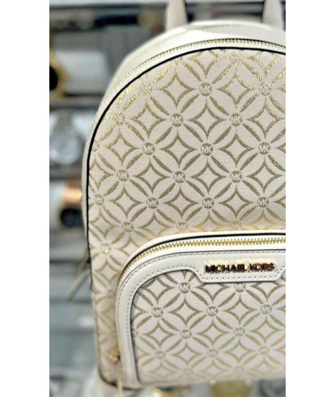MICHAEL KORS Бежевый жаккардовый рюкзак, фото 2