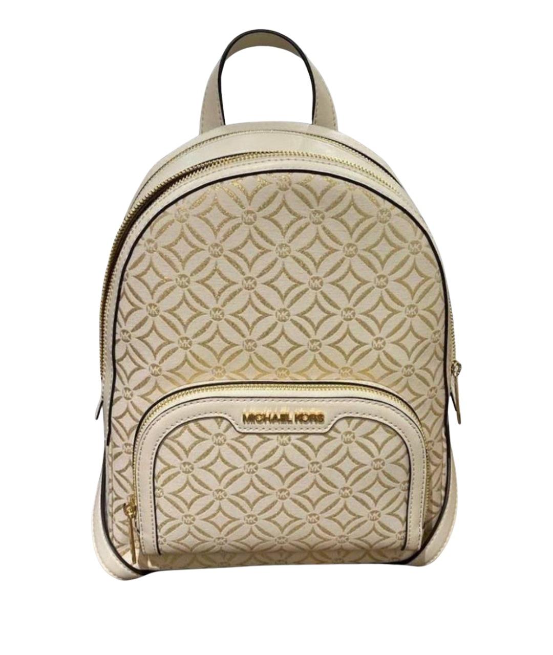 MICHAEL KORS Бежевый жаккардовый рюкзак, фото 1