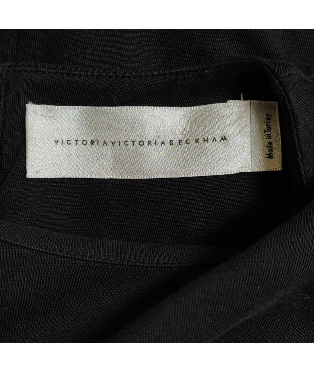 VICTORIA BECKHAM Черная хлопковая футболка, фото 4