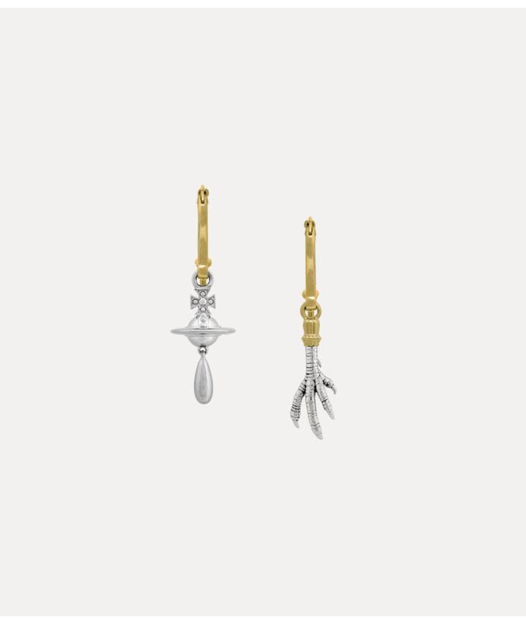 VIVIENNE WESTWOOD Золотые латунные серьги, фото 3