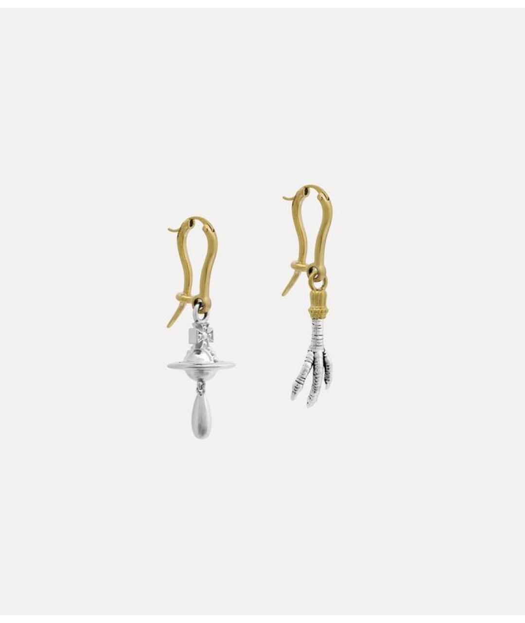 VIVIENNE WESTWOOD Золотые латунные серьги, фото 2