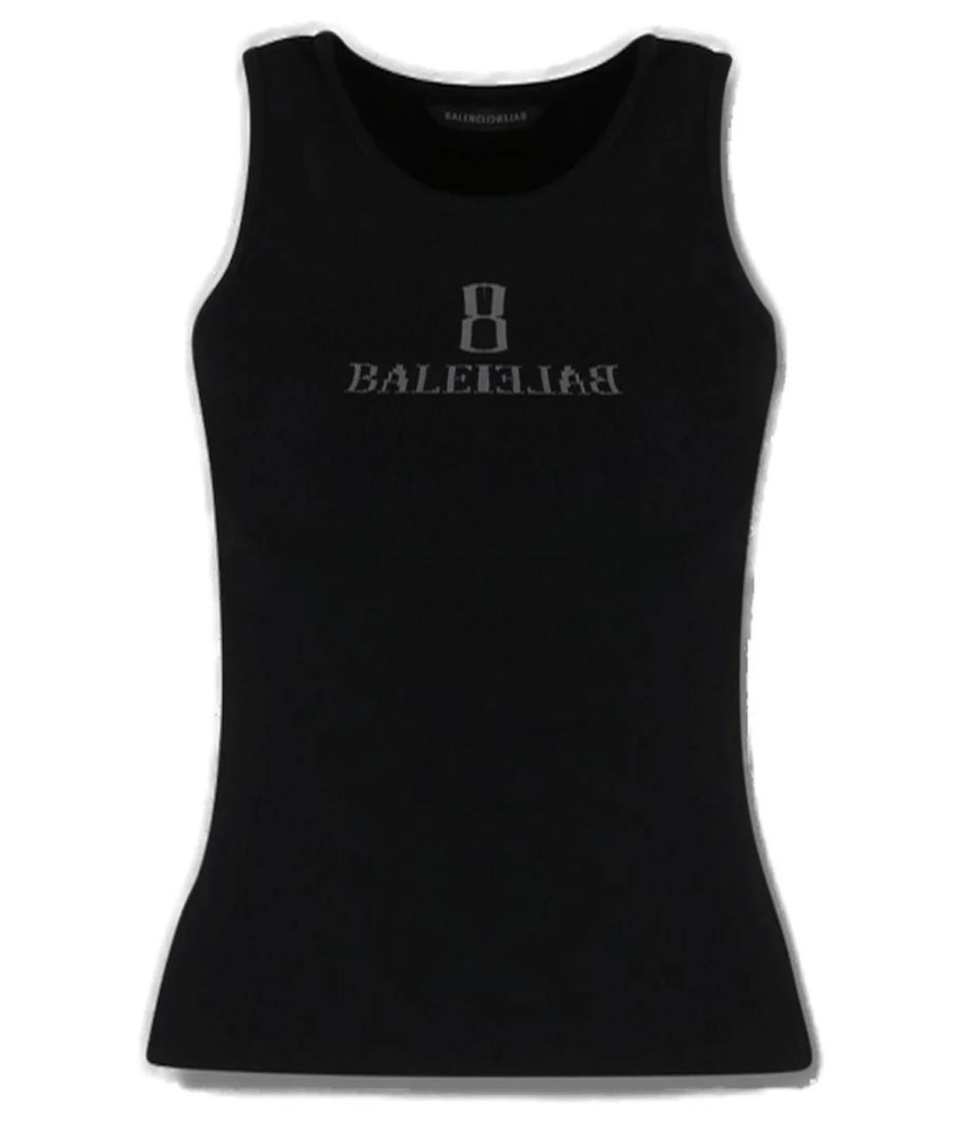 BALENCIAGA Черная вискозная майка, фото 1