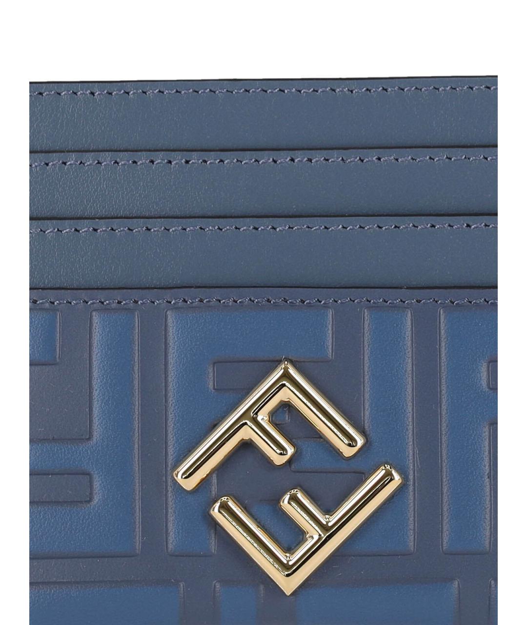 FENDI Синий кожаный кардхолдер, фото 3