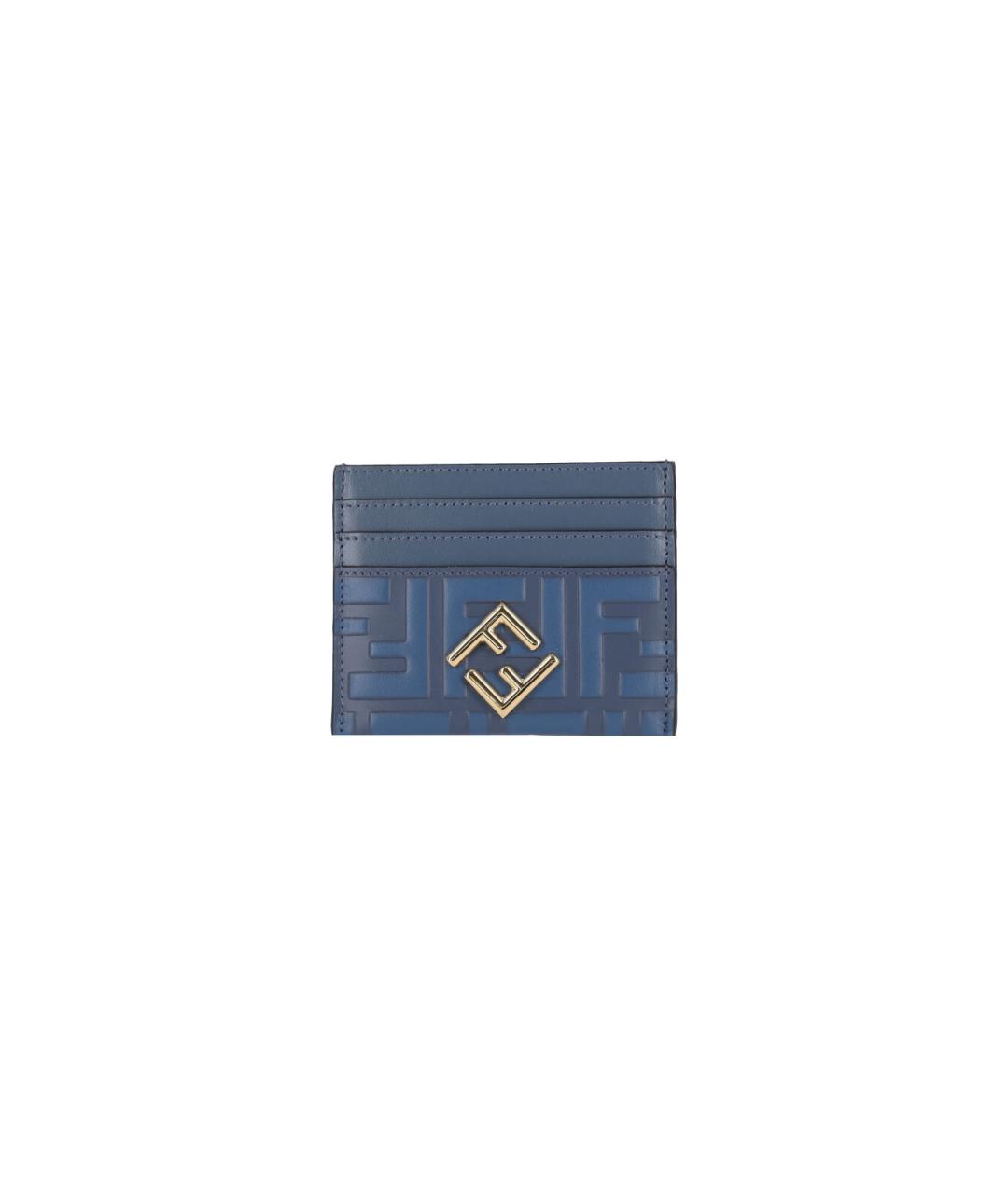 FENDI Синий кожаный кардхолдер, фото 1