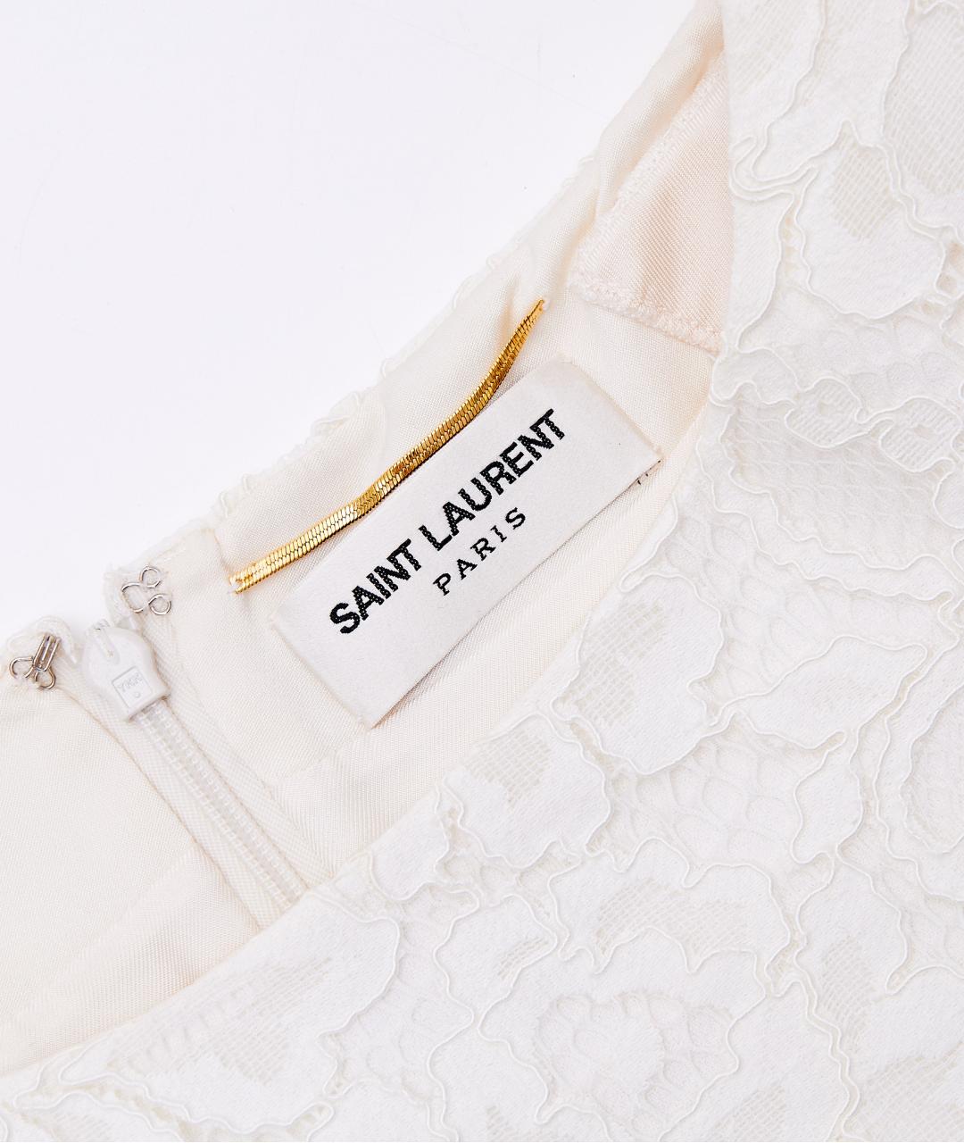 SAINT LAURENT Белое хлопковое платье, фото 4