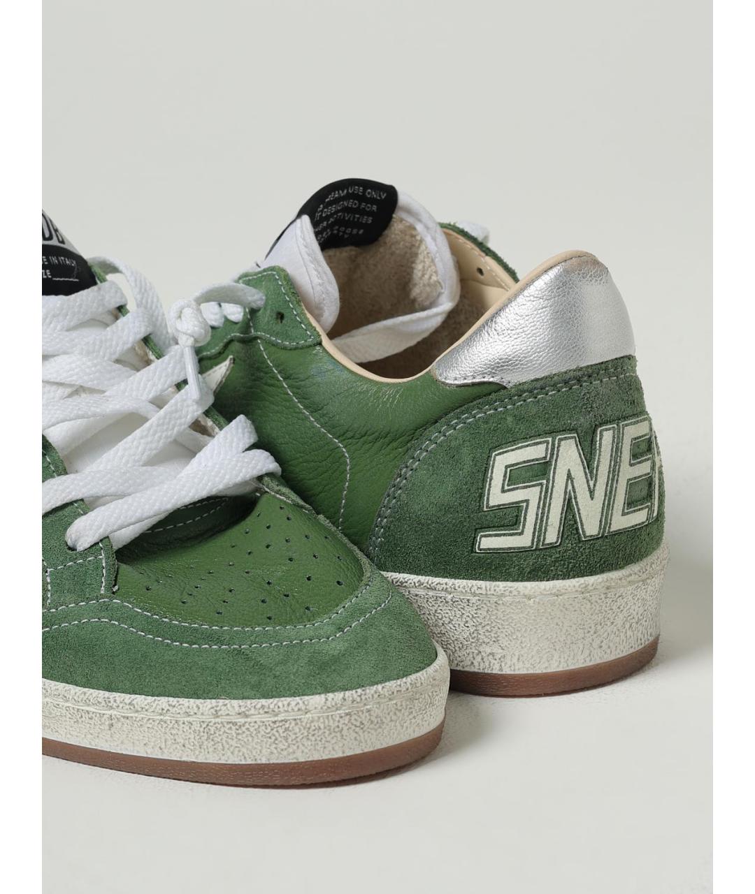 GOLDEN GOOSE DELUXE BRAND Зеленые кожаные низкие кроссовки / кеды, фото 4