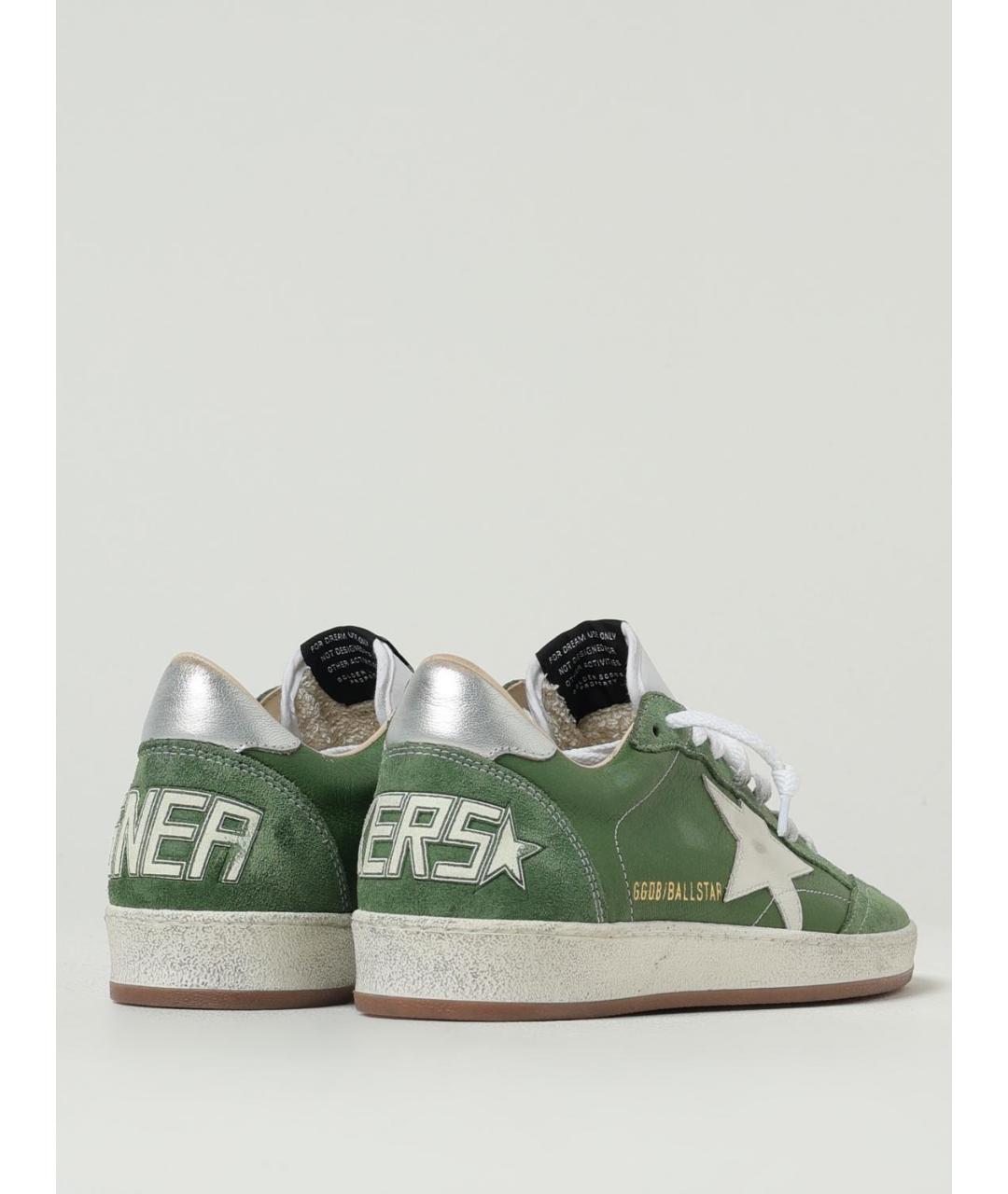 GOLDEN GOOSE DELUXE BRAND Зеленые кожаные низкие кроссовки / кеды, фото 3