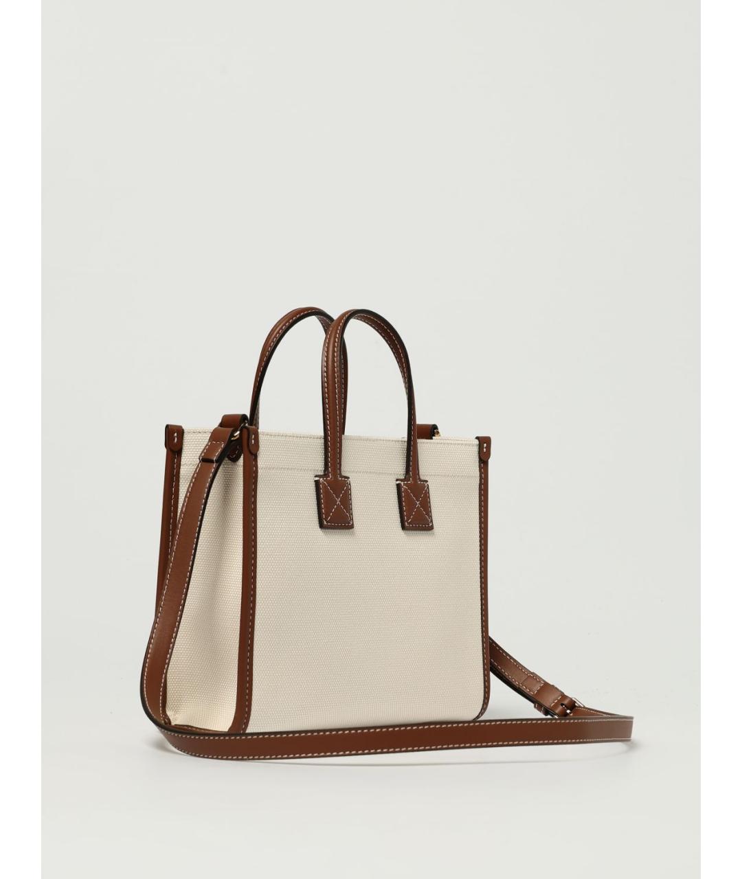 BURBERRY Белая хлопковая сумка тоут, фото 2