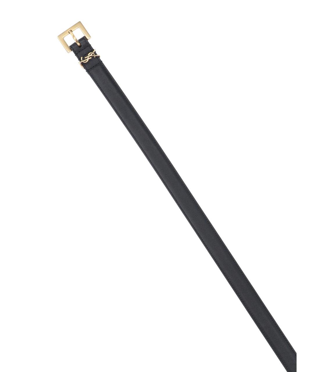 SAINT LAURENT Черный кожаный ремень, фото 3