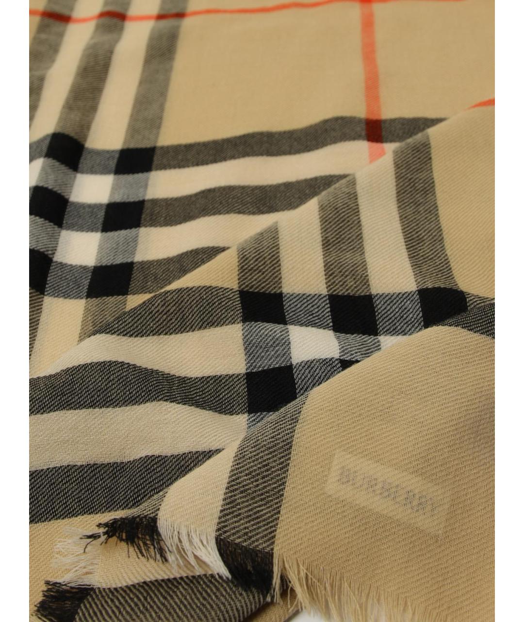 BURBERRY Бежевый шарф, фото 3