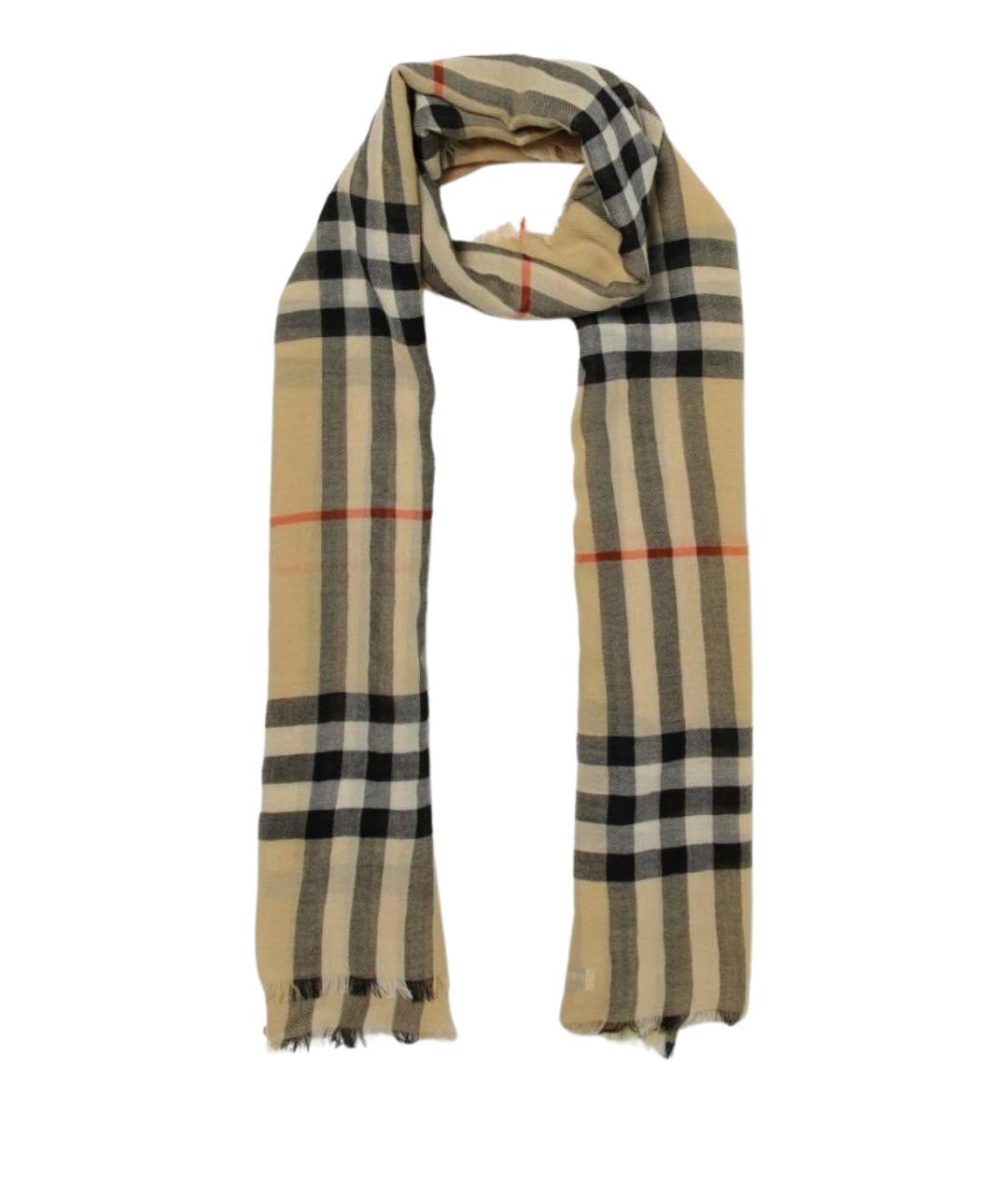BURBERRY Бежевый шарф, фото 2