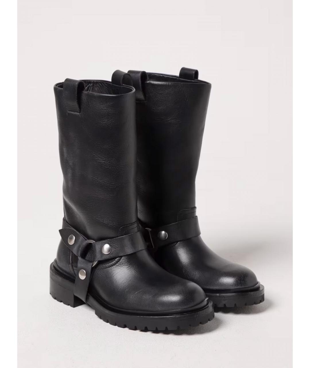 GOLDEN GOOSE DELUXE BRAND Черные кожаные сапоги, фото 2