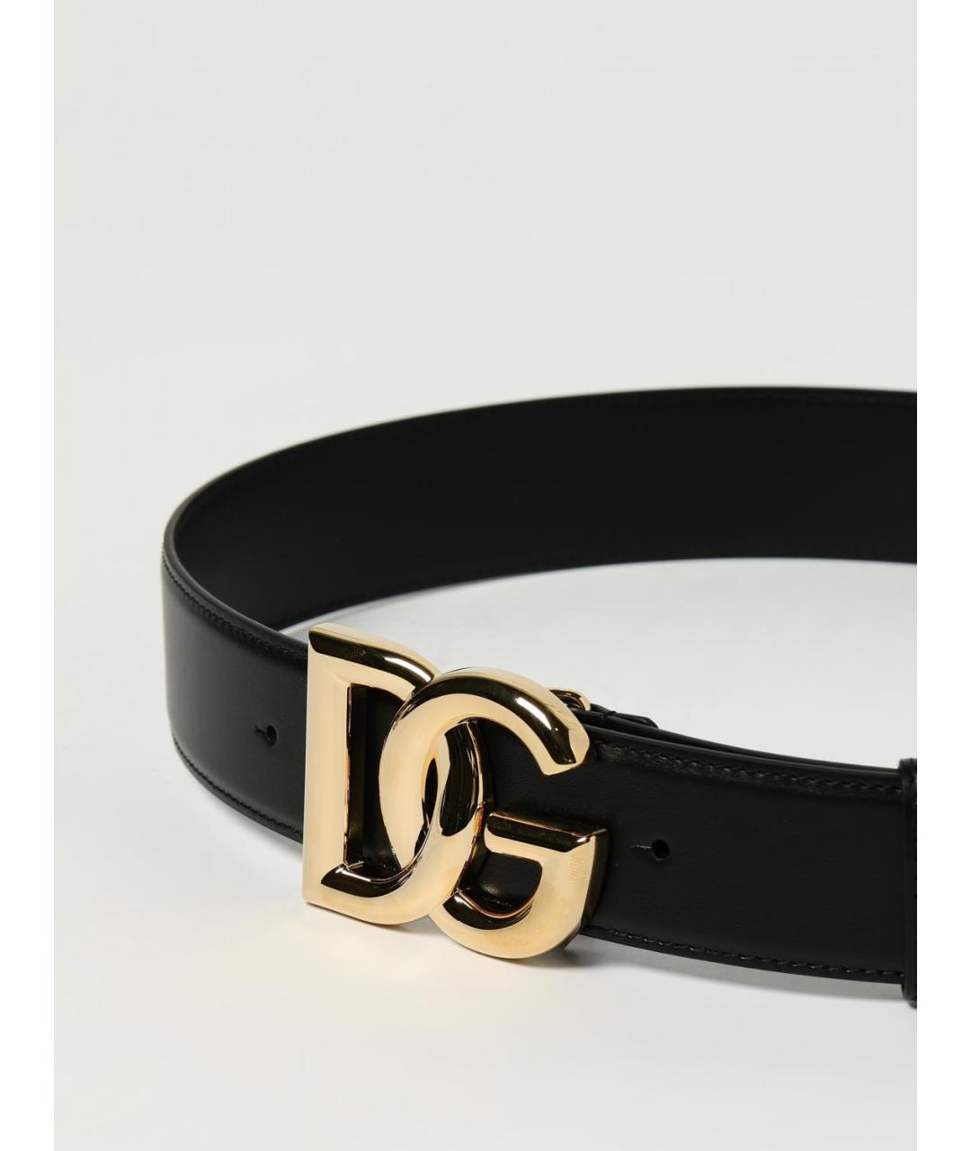 DOLCE&GABBANA Черный кожаный ремень, фото 2