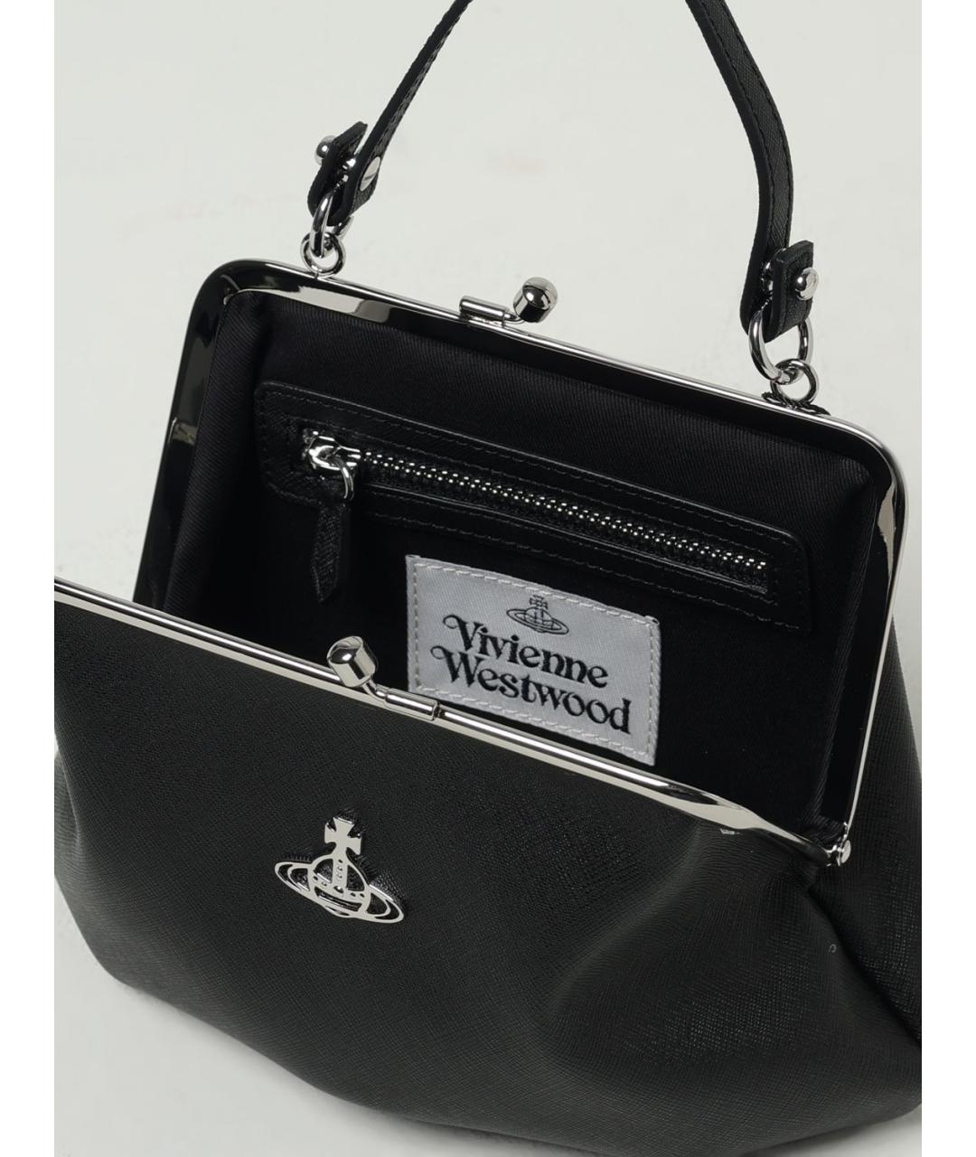 VIVIENNE WESTWOOD Черная сумка с короткими ручками, фото 4