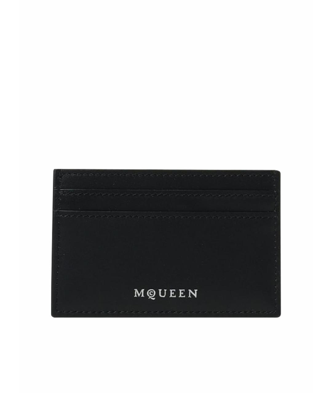 ALEXANDER MCQUEEN Черный кожаный кардхолдер, фото 1