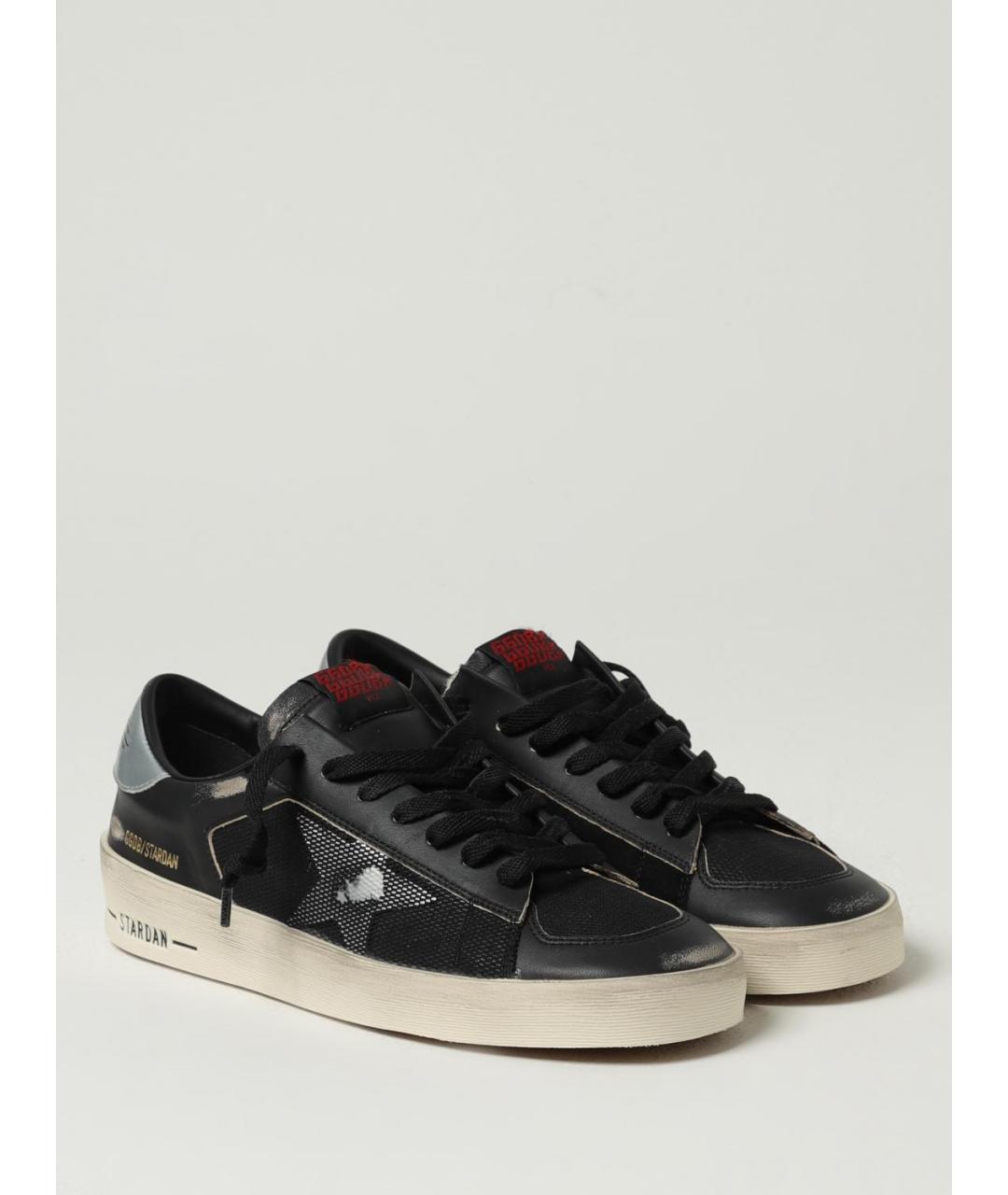 GOLDEN GOOSE DELUXE BRAND Черные кожаные низкие кроссовки / кеды, фото 2