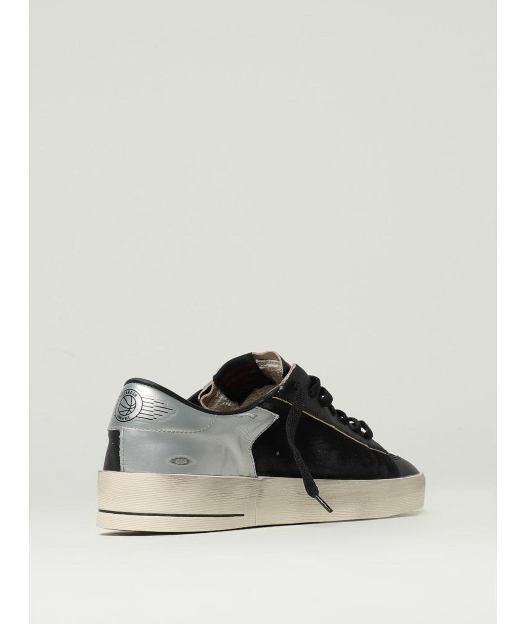 GOLDEN GOOSE DELUXE BRAND Черные кожаные низкие кроссовки / кеды, фото 3