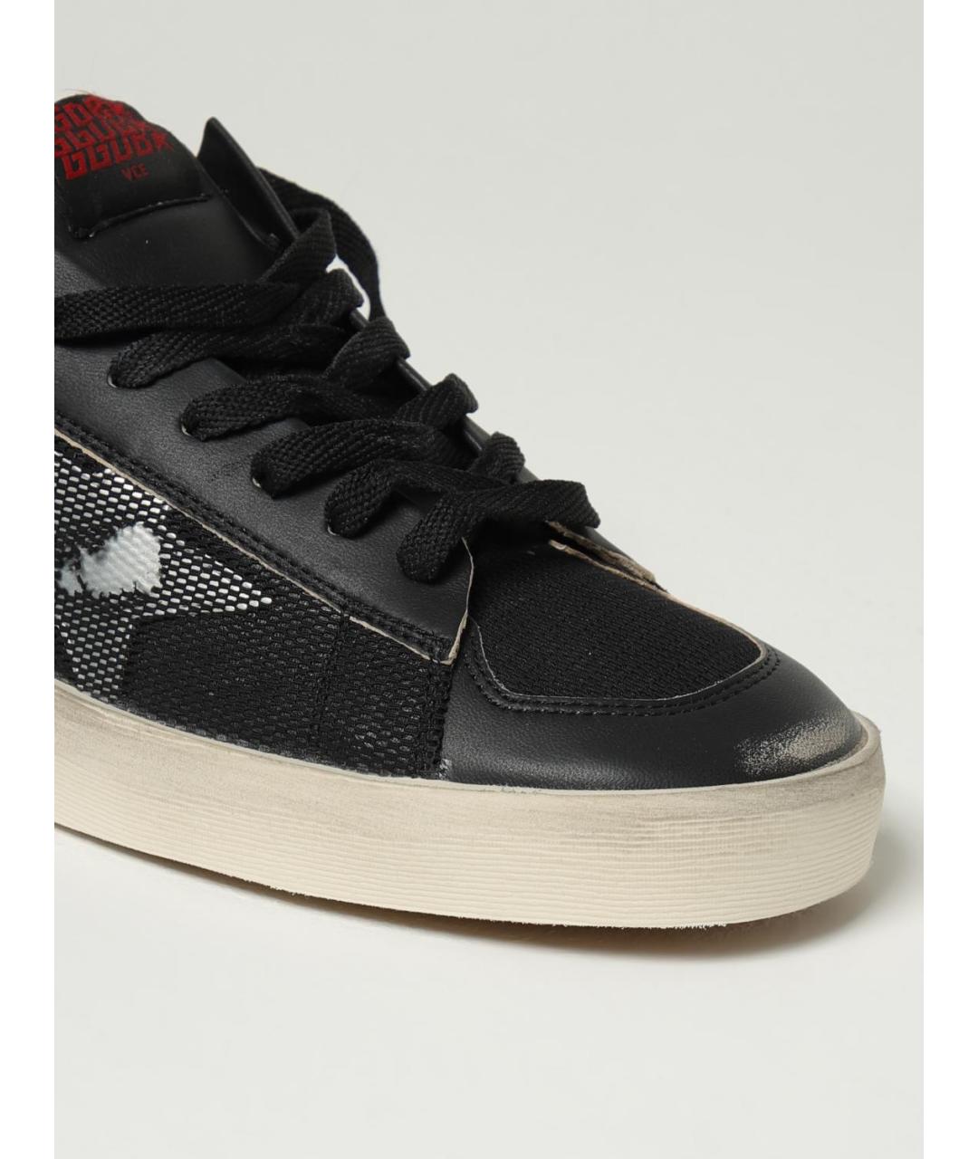 GOLDEN GOOSE DELUXE BRAND Черные кожаные низкие кроссовки / кеды, фото 4