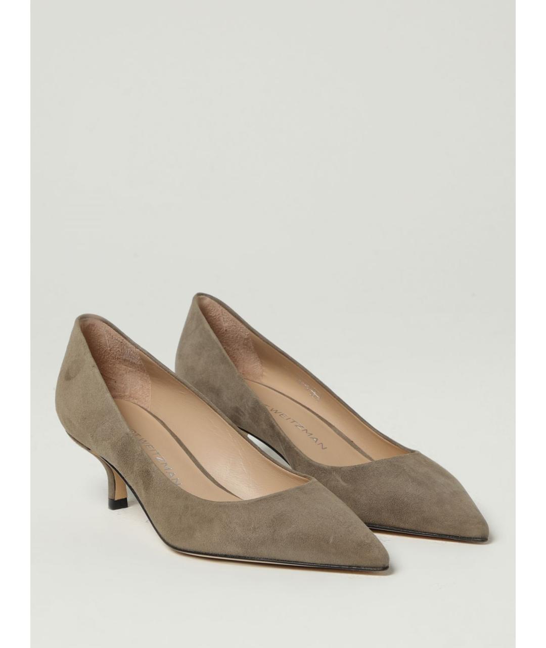 STUART WEITZMAN Бежевые замшевые туфли, фото 2