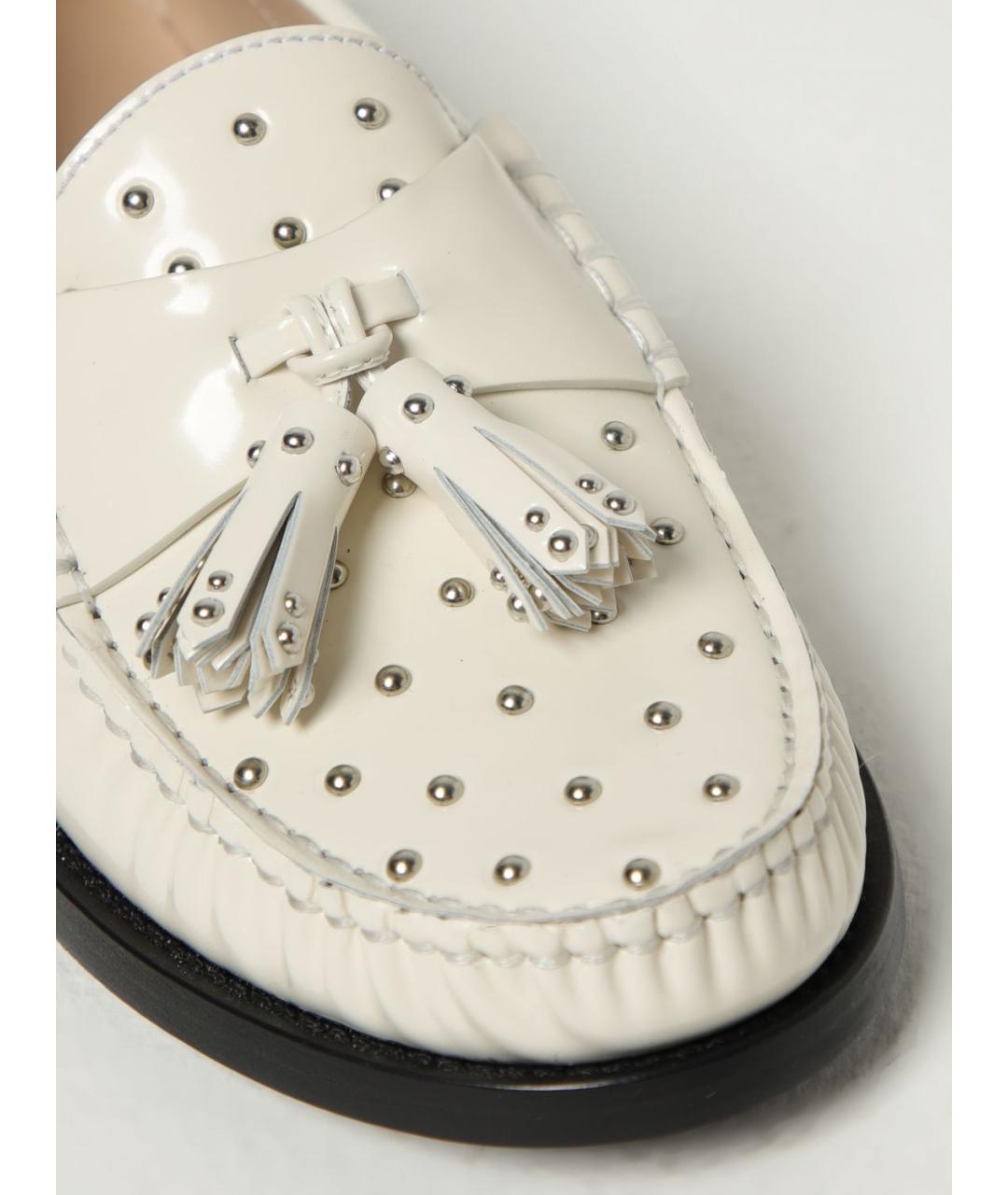 STUART WEITZMAN Белые кожаные лоферы, фото 4