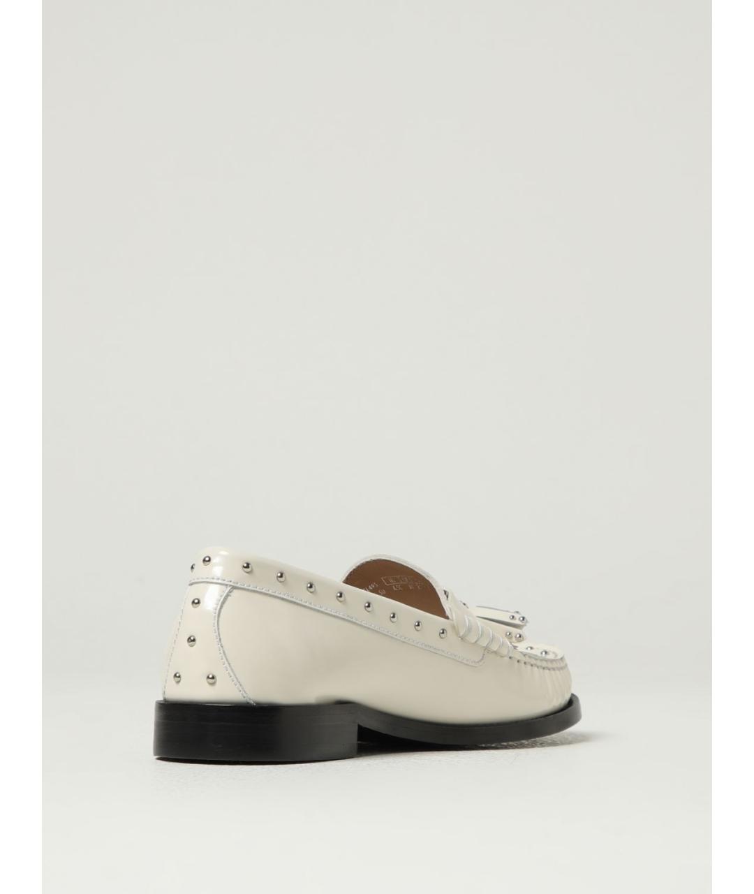 STUART WEITZMAN Белые кожаные лоферы, фото 3