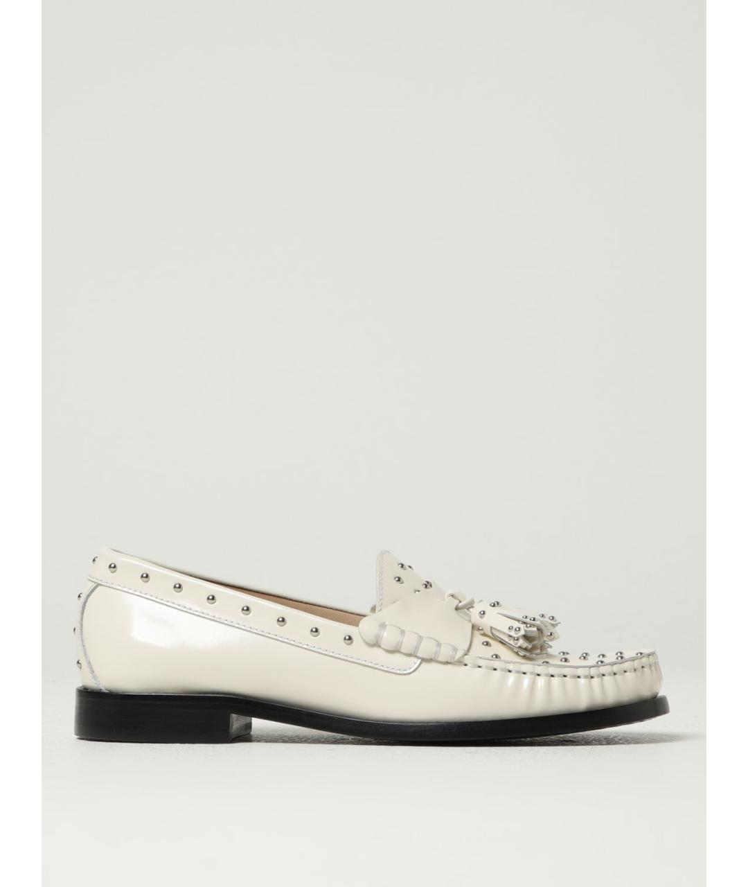 STUART WEITZMAN Белые кожаные лоферы, фото 5