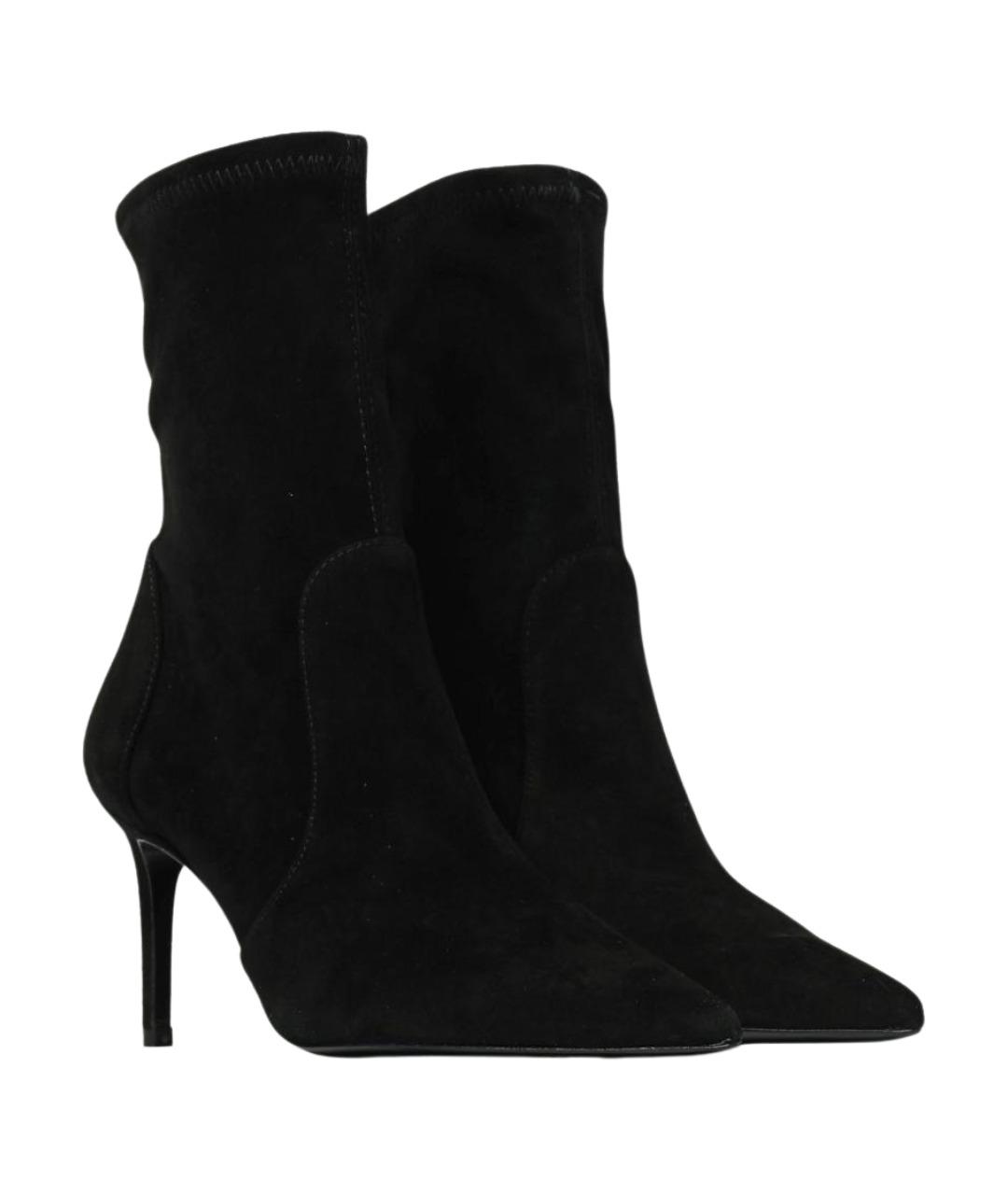 STUART WEITZMAN Черные замшевые полусапоги, фото 2