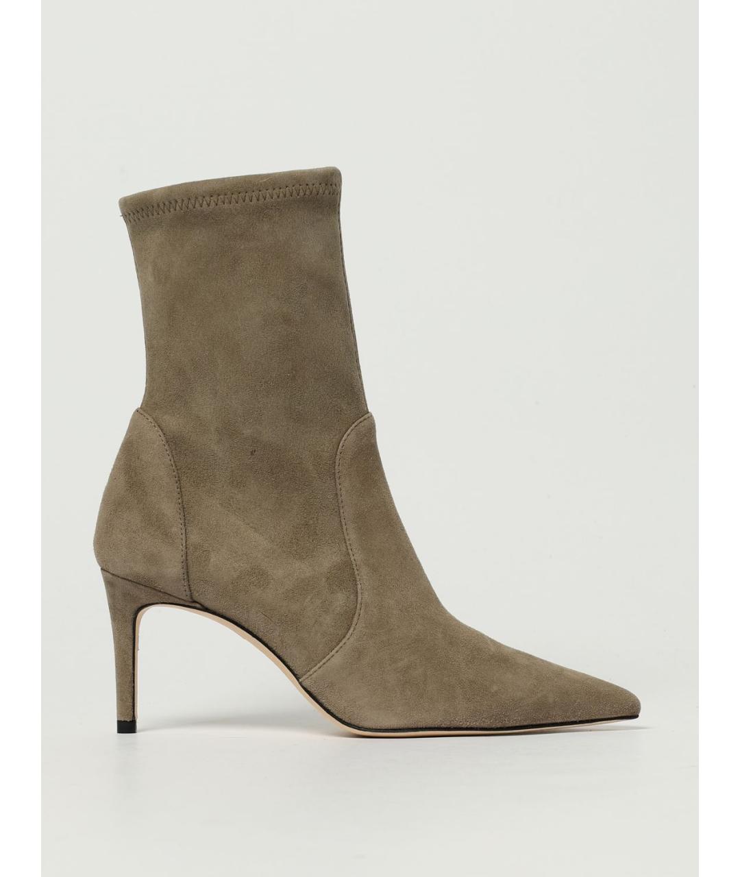 STUART WEITZMAN Коричневые замшевые ботильоны, фото 5