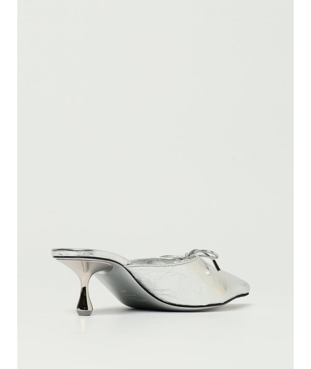 JIMMY CHOO Серебряные мюли, фото 3