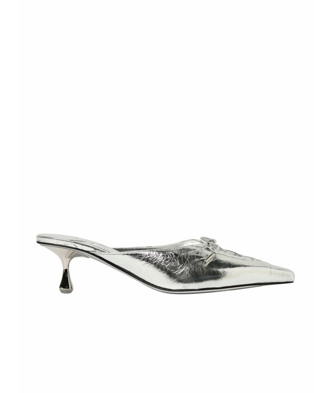 JIMMY CHOO Серебряные мюли, фото 1