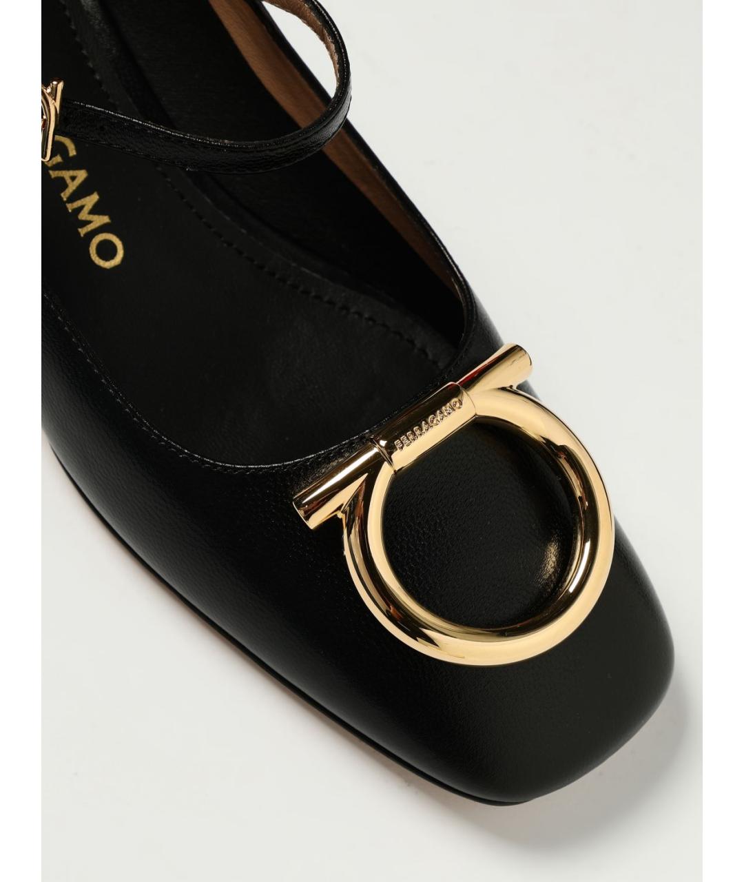 FERRAGAMO Черные балетки, фото 4